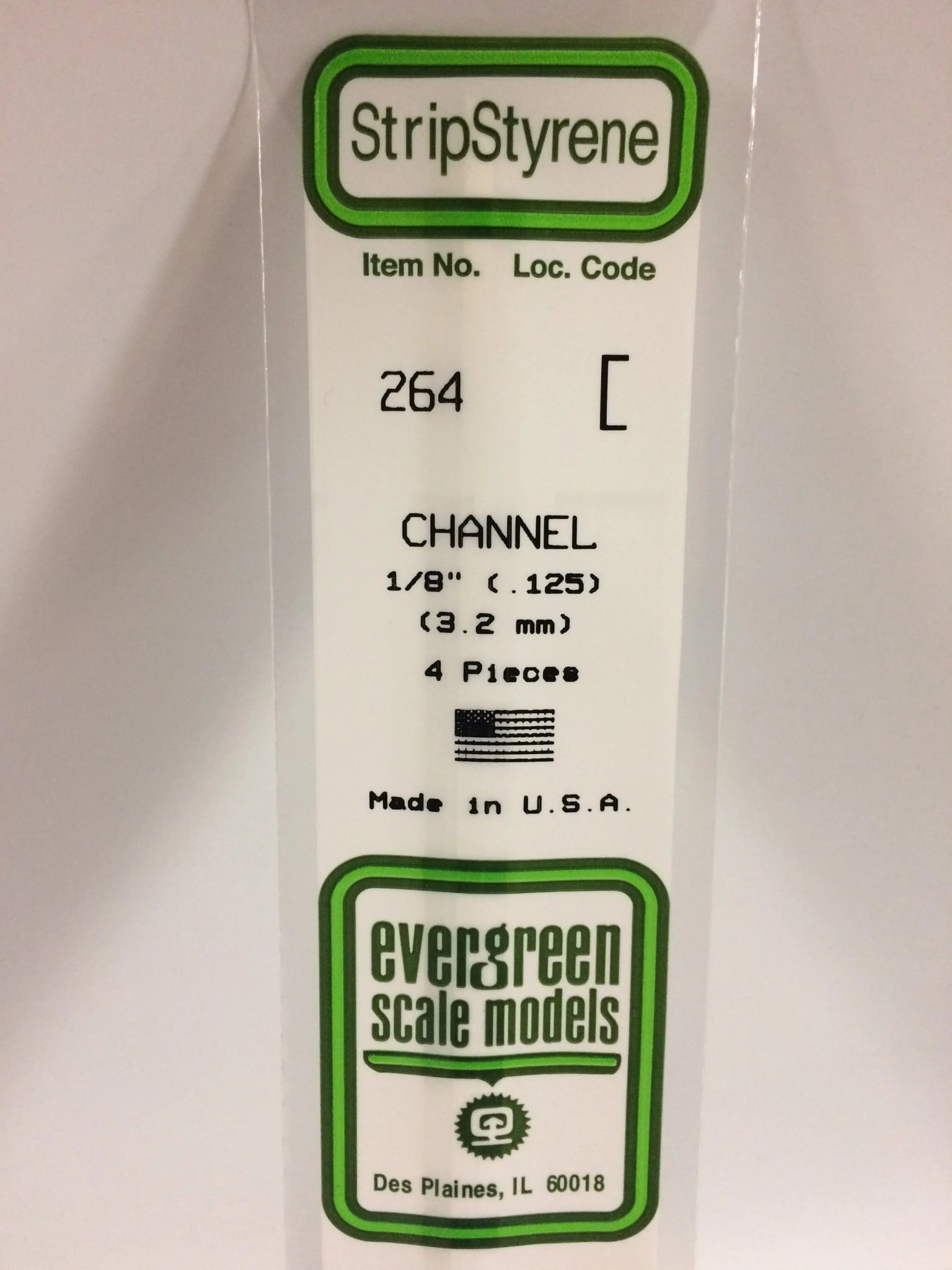 264 Styrene channel .125" 4/