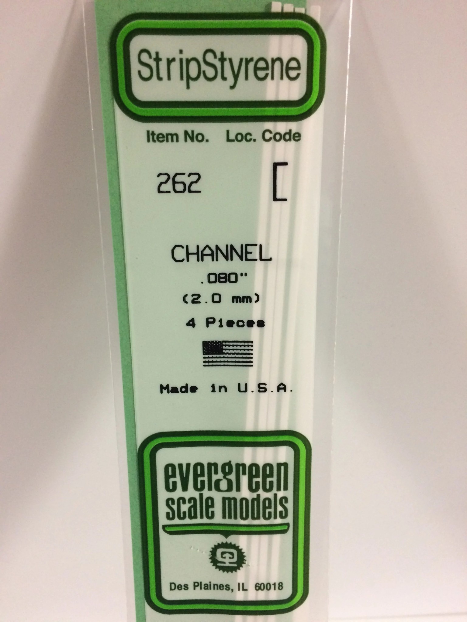 262 Styrene channel .080" 4/