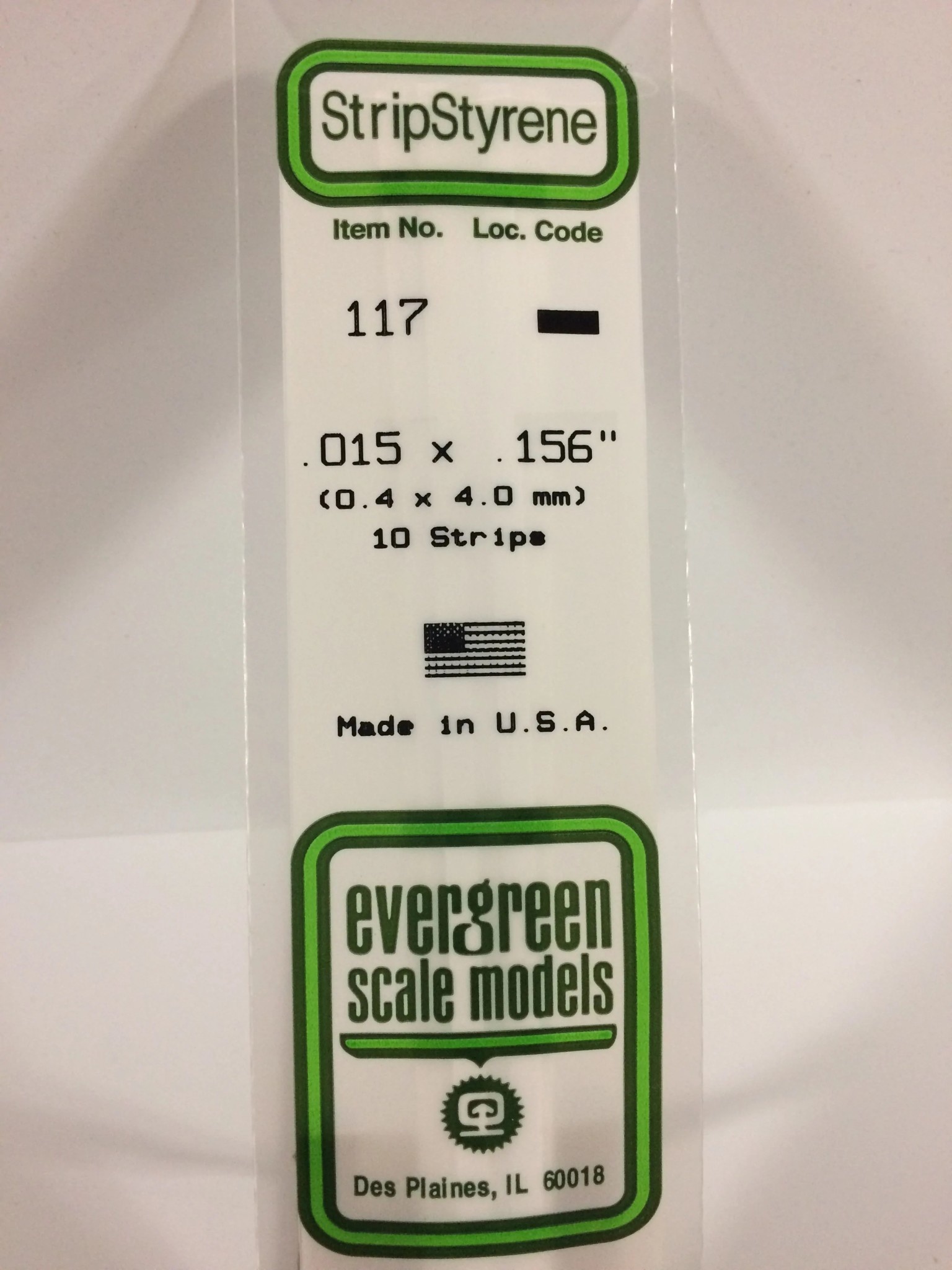117 Styrene Strip .015x.156" 10/