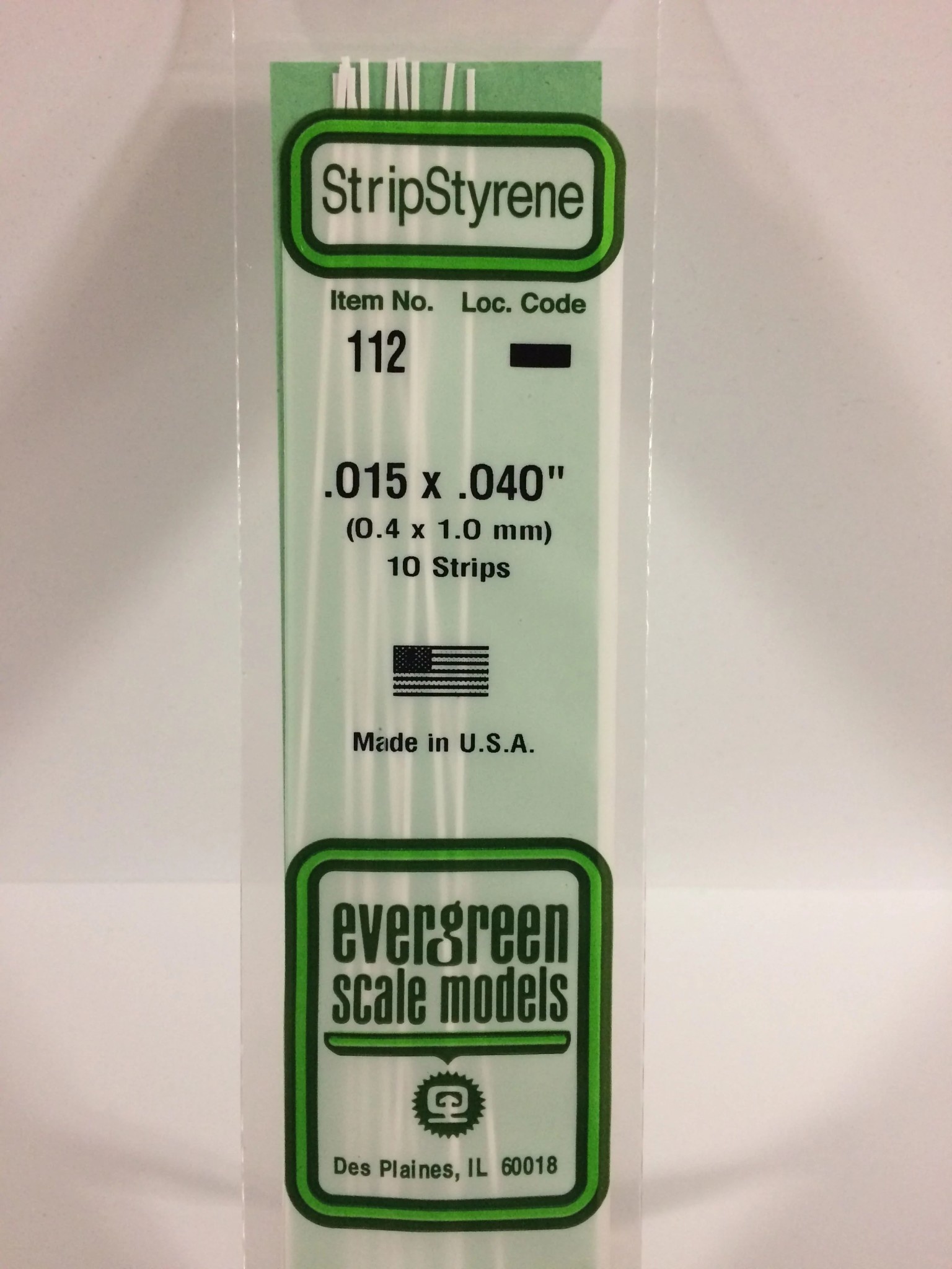 112 Styrene Strip .015x.040" 10/