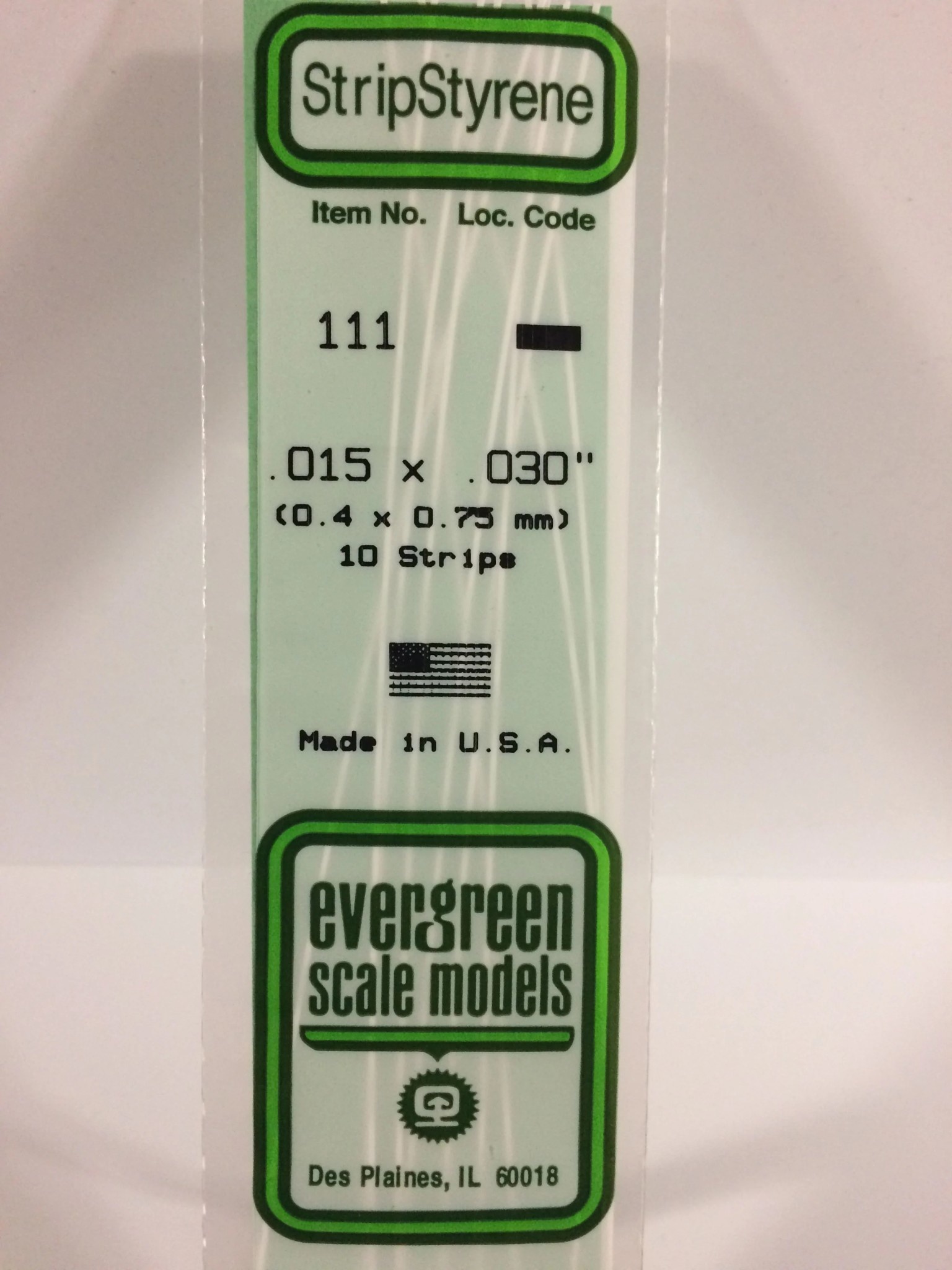 111 Styrene Strip .015x.030" 10/