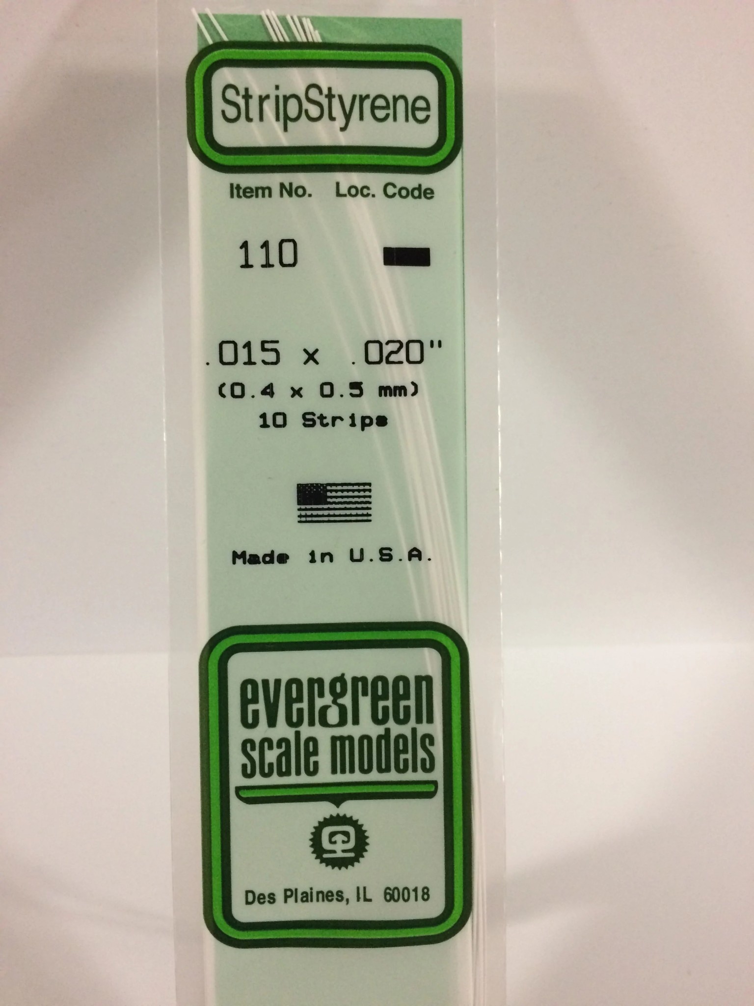 110 Styrene Strip .015x.020" 10/