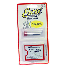 EXCEL HOBBY BLADES CORP. EXL22611A NO.11 DOUBLE HONED BLADES BULK 100 PCS