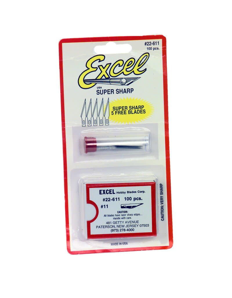 EXCEL HOBBY BLADES CORP. EXL22611A NO.11 DOUBLE HONED BLADES BULK 100 PCS