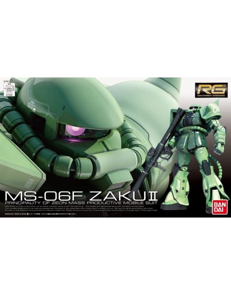BANDAI BAS2137102 1/144 RG #4 MS-06F ZAKU II "MOBILE SUIT GUNDAM" PLASTIC MODEL KIT