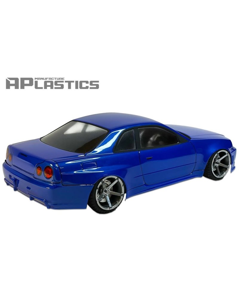 APLASTICS APS0055 1/10 NISSAN R34 BODY: CLEAR