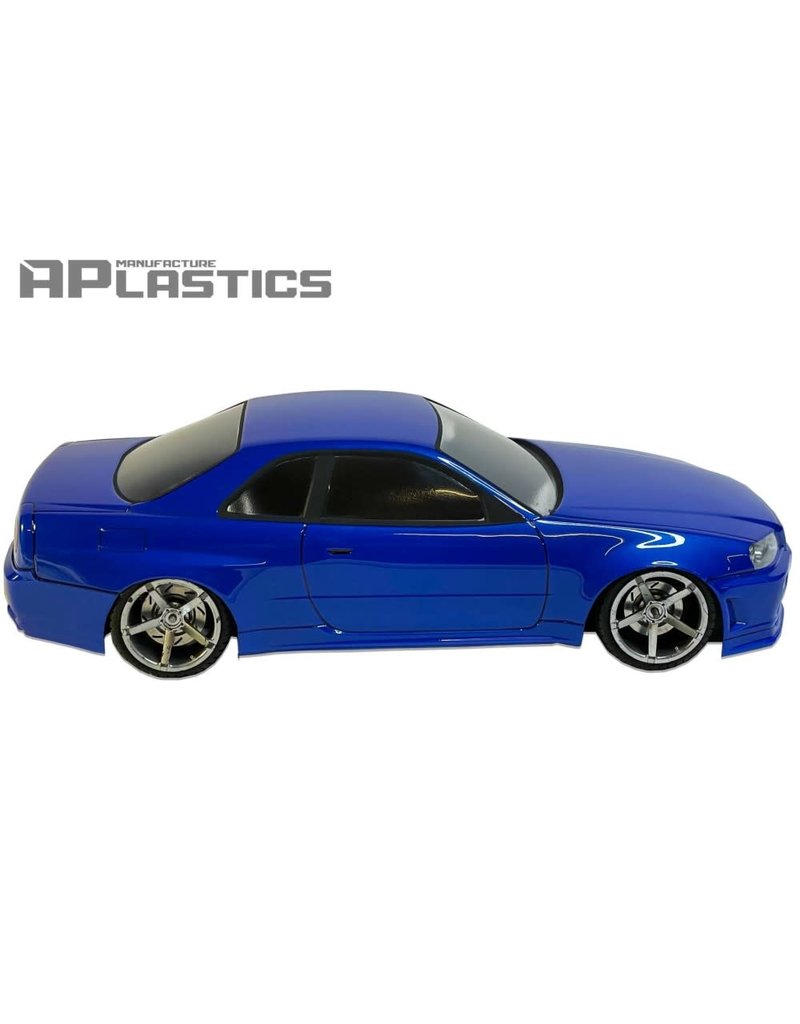 APLASTICS APS0055 1/10 NISSAN R34 BODY: CLEAR