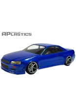 APLASTICS APS0055 1/10 NISSAN R34 BODY: CLEAR