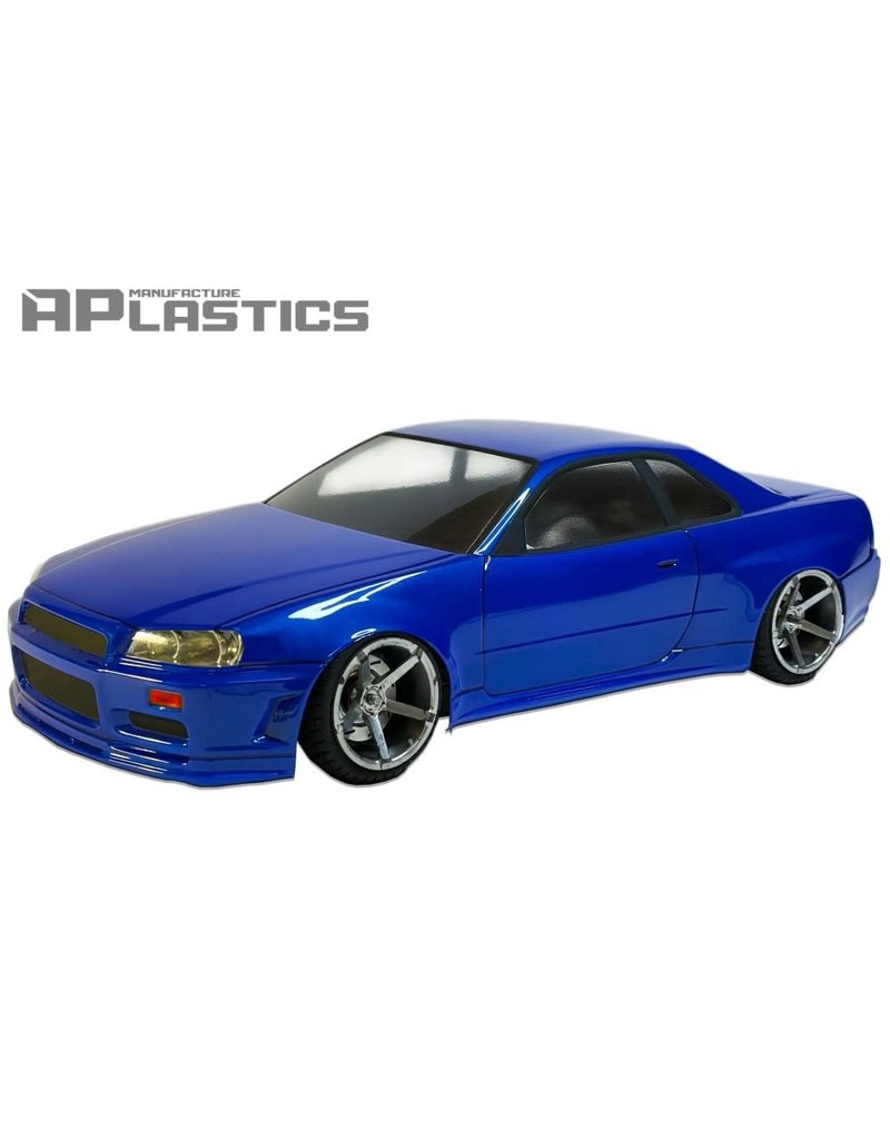 APLASTICS APS0055 1/10 NISSAN R34 BODY: CLEAR