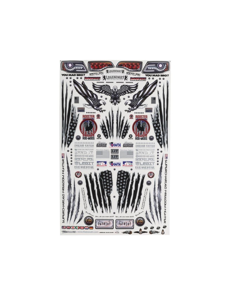 FIRE BRAND RC FBR1DECUSA675 AMERICANA DECAL SET