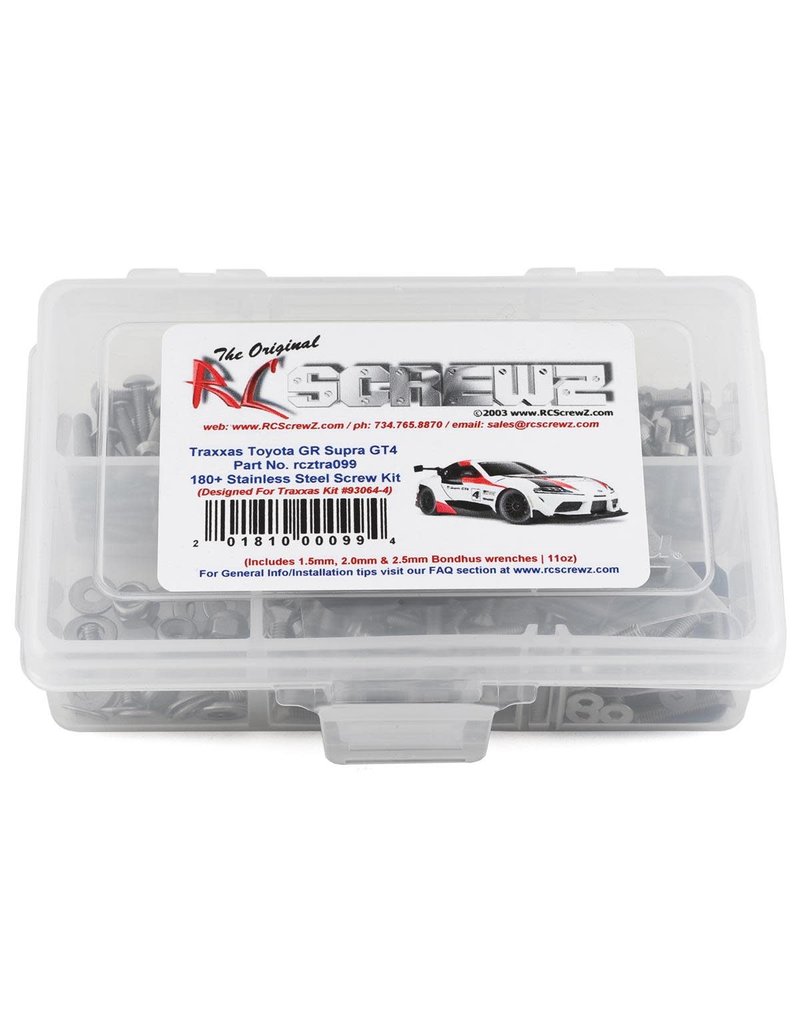 RC SCREWZ RCZTRA099 TRAXXAS TOYOTA GT4 STAINLESS SCREW KIT