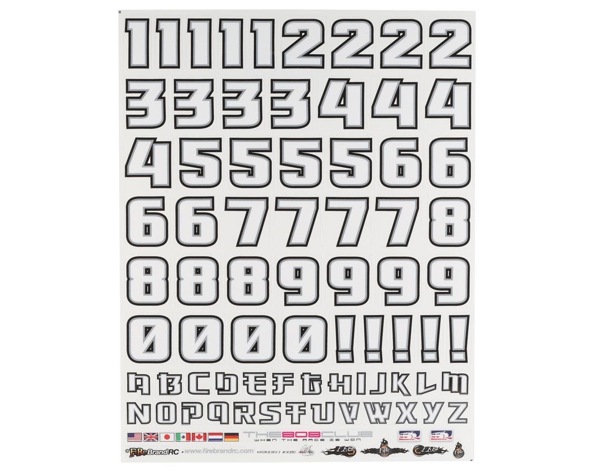 FBR1DECROC818 NUMB3RS 3 ROCKET DECAL SET (WHITE W/BLACK OUTLINES)