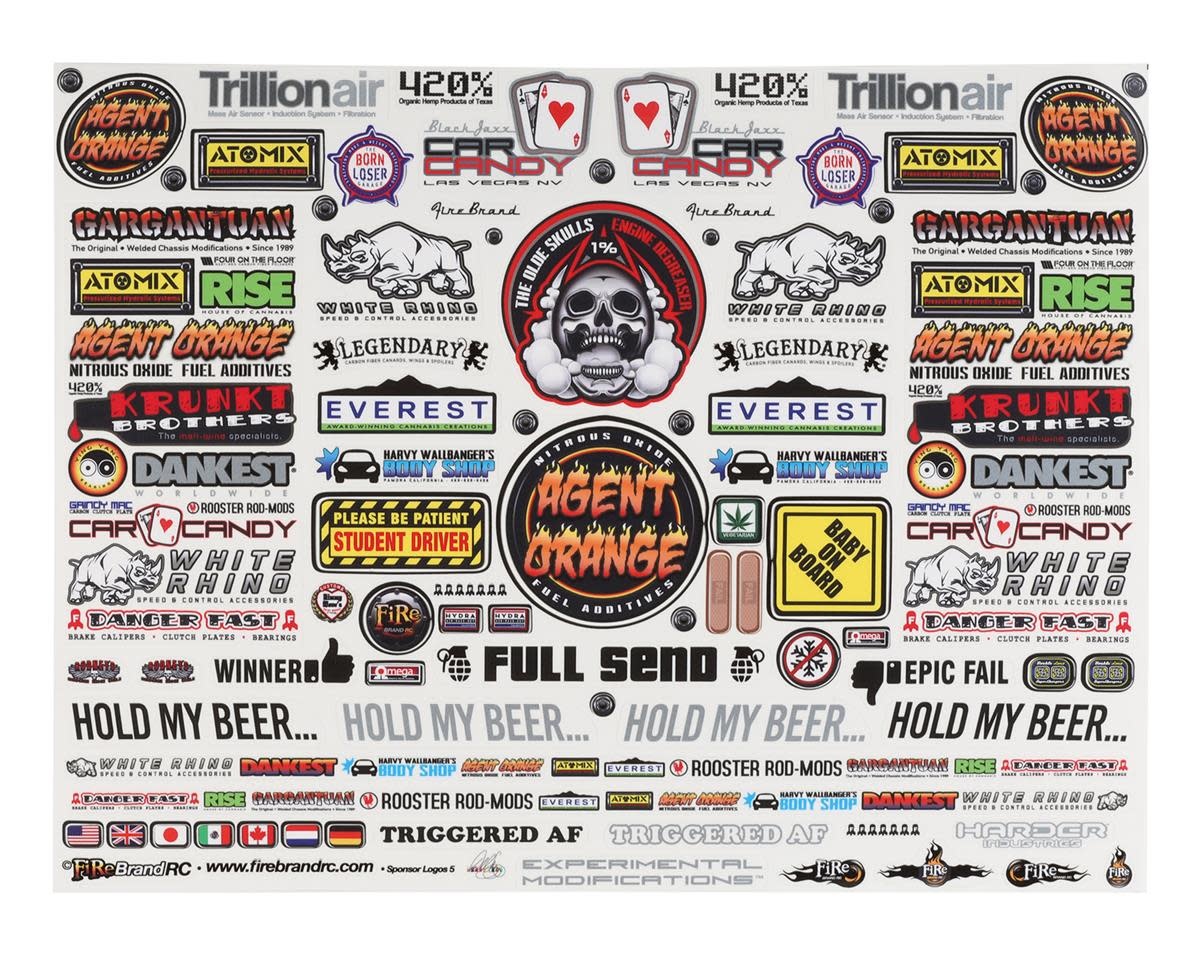 FBR1SCLDTL123 SPONSOR LOGOS 5 DECAL SET (8.5X11")
