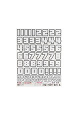 FIRE BRAND RC FBR1DECLIB457 NUMB3RS 2 LIBERTY DECAL SET (WHITE W/BLACK OUTLINES)