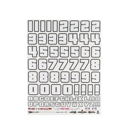 FIRE BRAND RC FBR1DECLIB457 NUMB3RS 2 LIBERTY DECAL SET (WHITE W/BLACK OUTLINES)