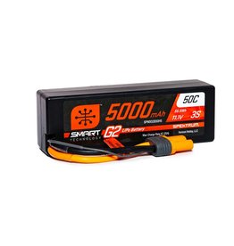SPEKTRUM SPMX53S50H5 3S LIPO 11.1V 5000MAH 50C SMART G2 HARDCASE BATTERY: IC5