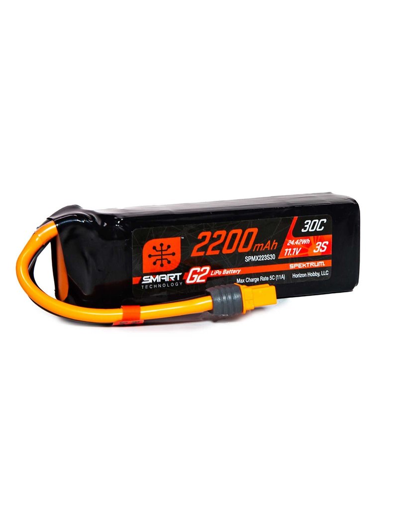 SPEKTRUM SPMX223S30 3S LIPO 11.1V 2200MAH 30C SMART G2 BATTERY: IC3