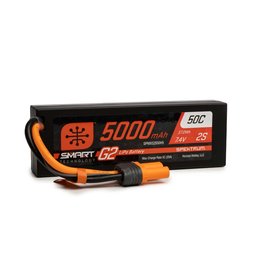 SPEKTRUM SPMX52S50H5 5000MAH 2S 7.4V SMART G2 LIPO 50C HARD CASE; IC5