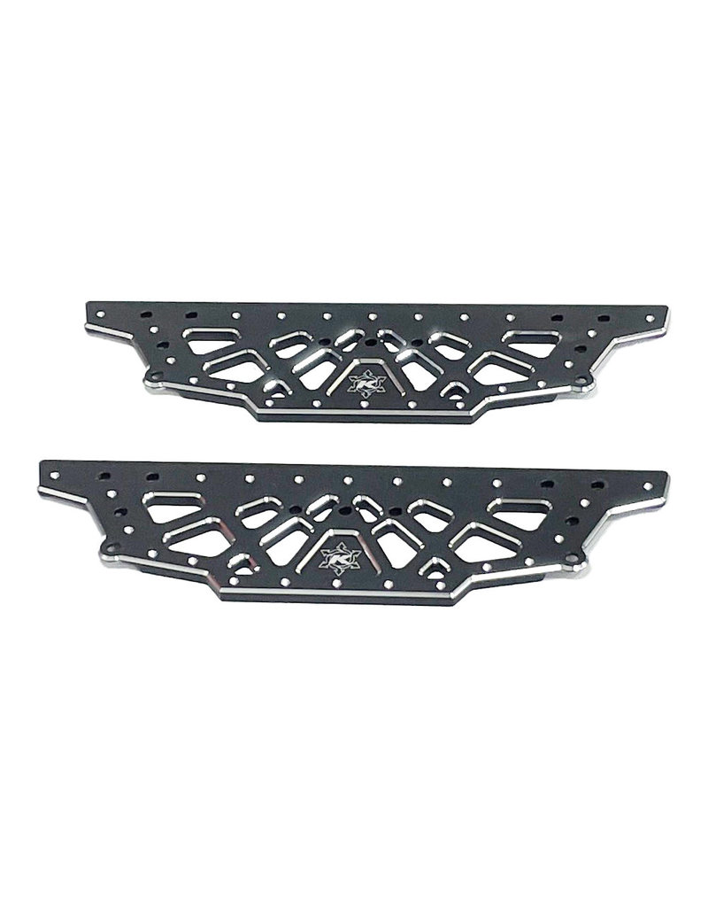 CEN RACING CEGCKD0480 KAOS CNC ALUMINUM CHASSIS PLATE FOR F250 OR F450 LIFTED CHASSIS, BLACK ANODIZED (2PCS)