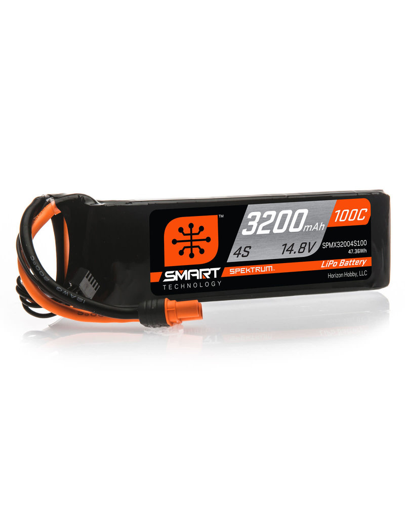 SPEKTRUM SPMX32004S100 4S LIPO 14.8V 3200MAH 100C SMART BATTERY: IC3