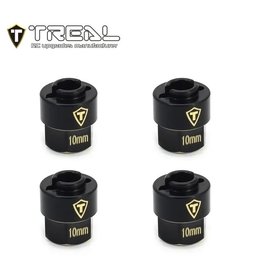 TREAL TRLX003K9PC4D BRASS EXTENDED WHEEL HUBS 7MM 10MM 3G FOR TRX4-M BLACK