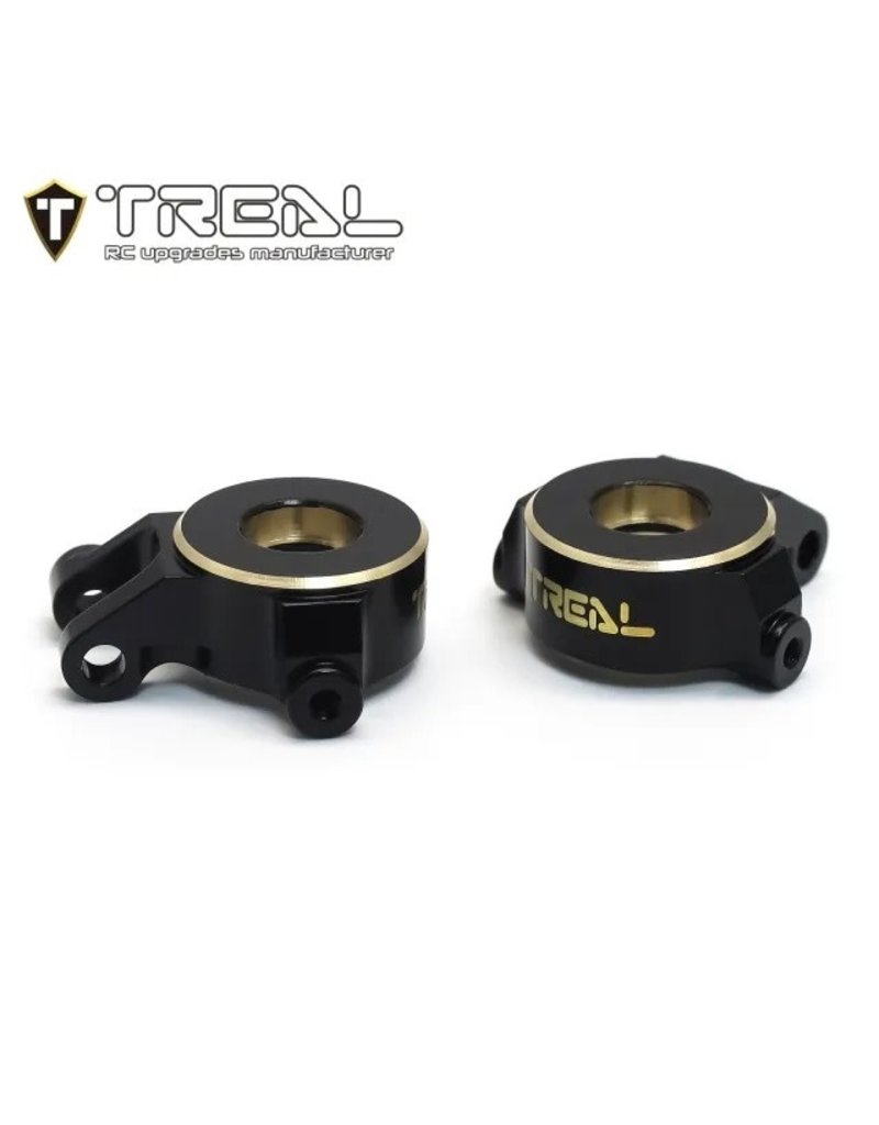 TREAL TRLX003K9PA2H BRASS FRONT STEERING KNUCKELS 9.7G FOR TRX4-M BLACK