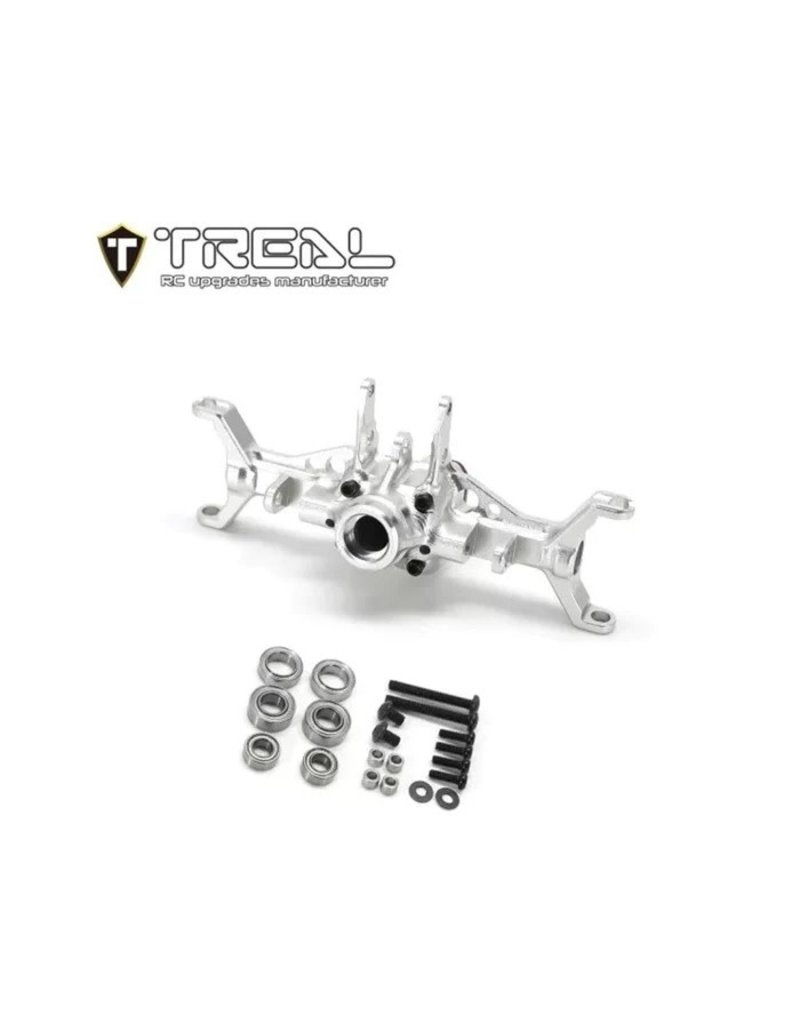 TREAL TRLX003KV098Z FRONT AXLE HOUSING W/CASTOR BLOCKS FOR TRX4-M SILVER