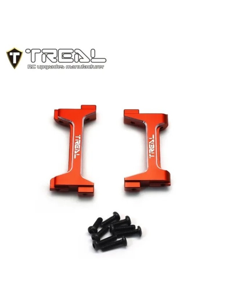 TREAL TRLX003KIWZAD FRONT AND REAR BUMPER MOUNT SET FOR TRX4-M RED