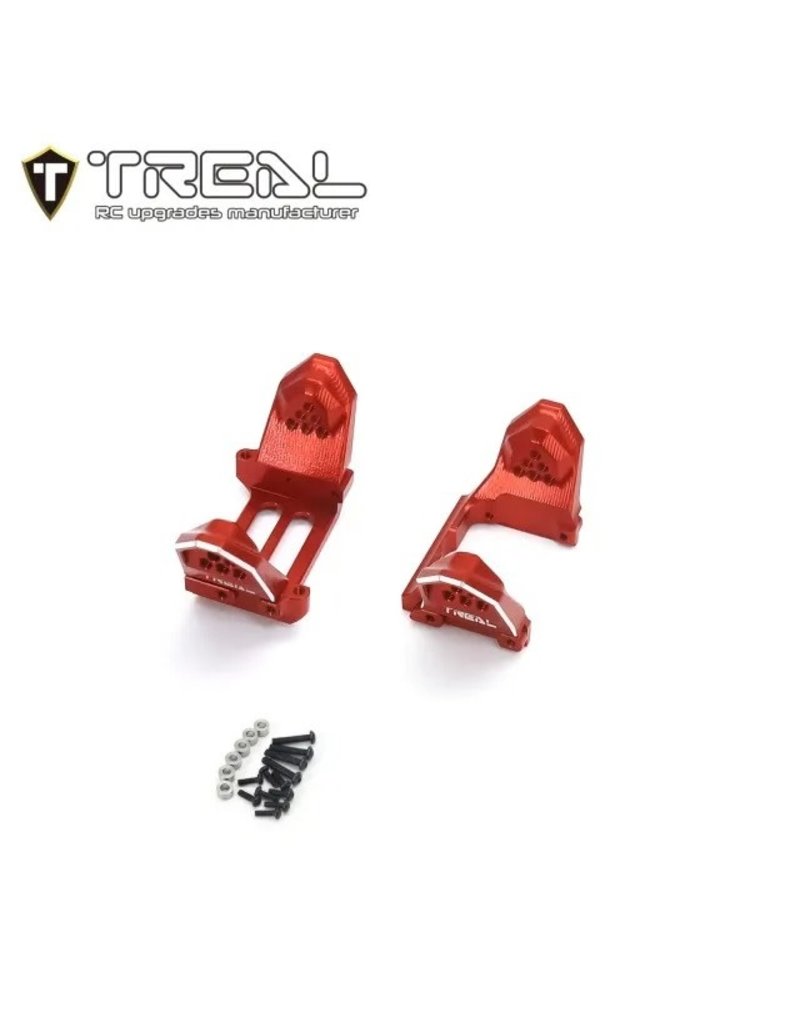 TREAL TRLX003LB2DEH ALUMINUM FRONT AND REAR SHOCK MOUNTS FOR TRX-4M RED