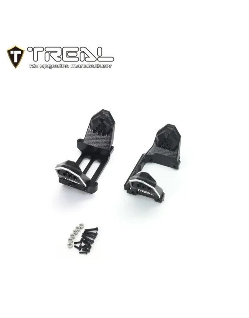TREAL TRLX003LB5YZR ALUMINUM FRONT AND REAR SHOCK MOUNTS FOR TRX-4M BLACK