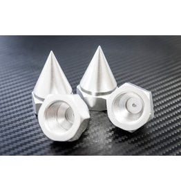 ROVAN RC RV97034S LT-SLT ENCLOSED POINTED CNC ALUMINUM WHEEL NUTS (4): SILVER