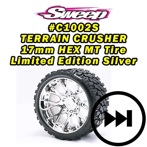 SRCC1002S TERRAIN CRUSHER BELTED TIRE: SILVER CHROME (2)