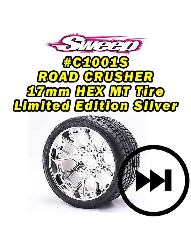 SWEEP RACING SRCC1001S ROAD CRUSHER BELTED TIRE (2): CHROME
