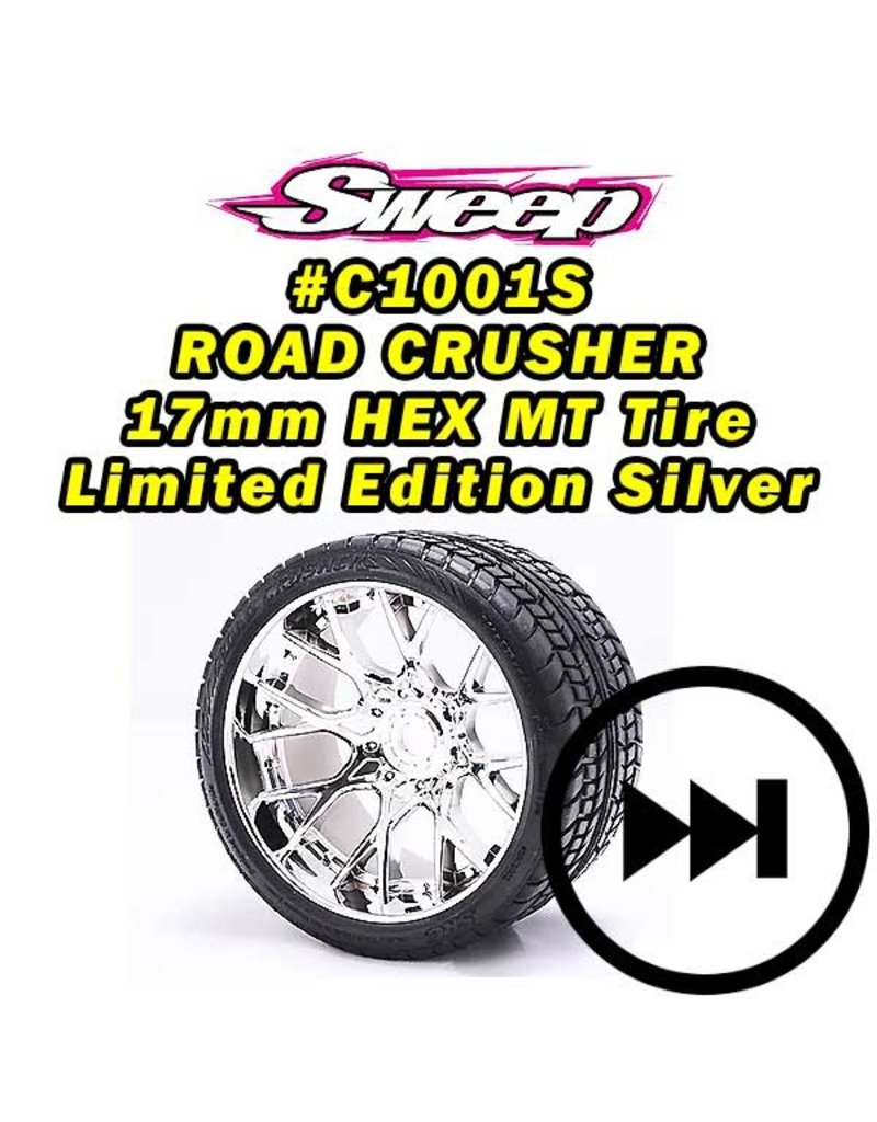 SWEEP RACING SRCC1001S ROAD CRUSHER BELTED TIRE: SILVER CHROME (2)