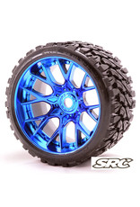 SWEEP RACING SRCC1002BC TERRAIN CRUSHER BELTED TIRE (2): BLUE CHROME