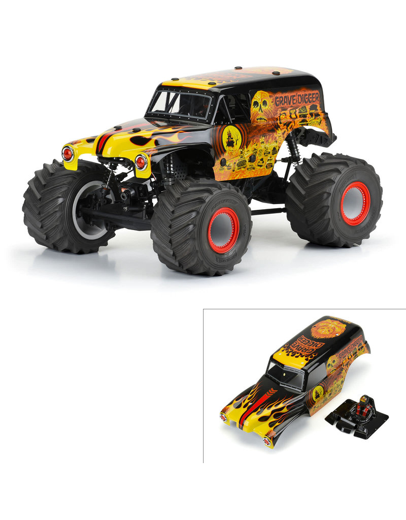 PROLINE RACING PRO359312 1/10 GRAVE DIGGER FIRE PAINTED BODY SET FOR LMT: RED