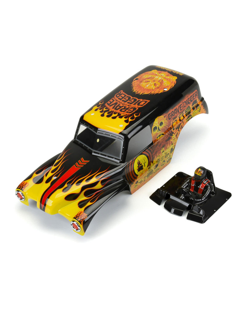 PROLINE RACING PRO359312 1/10 GRAVE DIGGER FIRE PAINTED BODY SET FOR LMT: RED