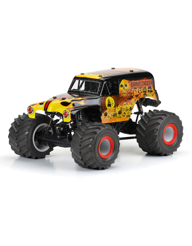 PROLINE RACING PRO359312 1/10 GRAVE DIGGER FIRE PAINTED BODY SET FOR LMT: RED