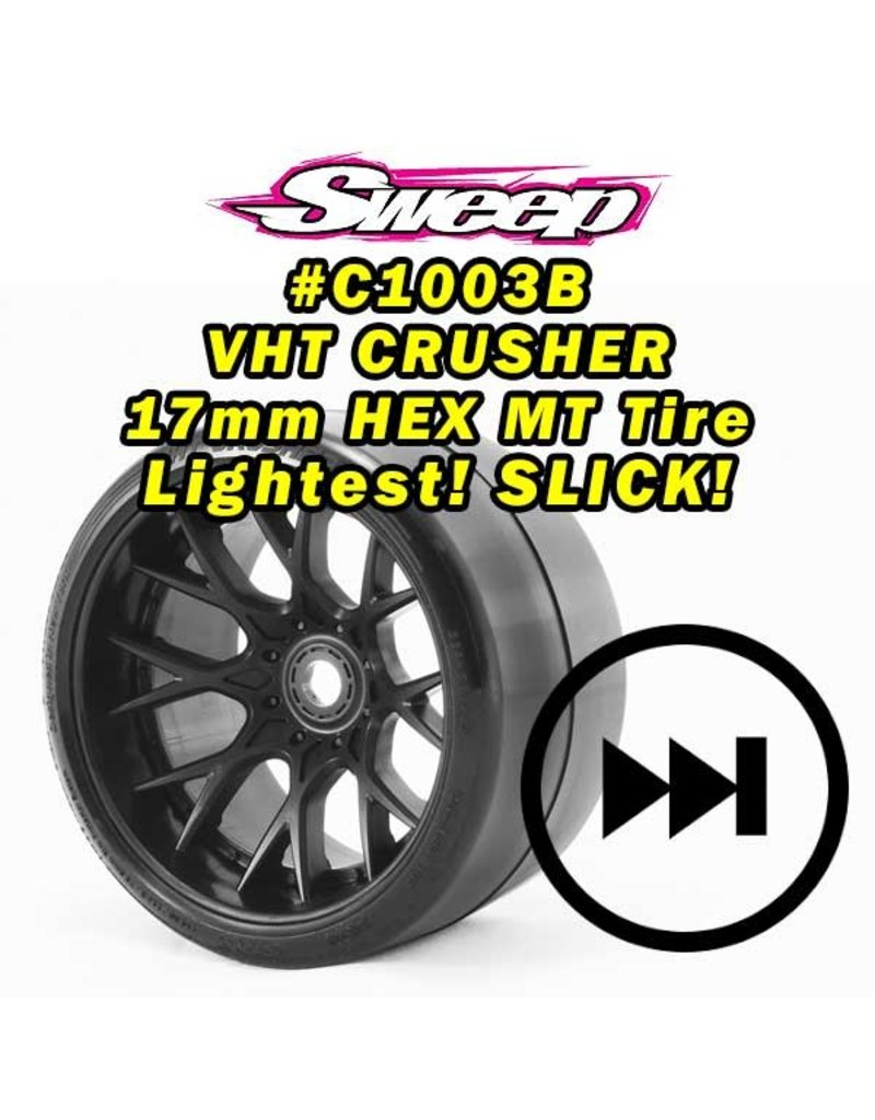 SWEEP RACING SRCC1003B VHT CRUSHER BEILTED TIRE (2): BLACK