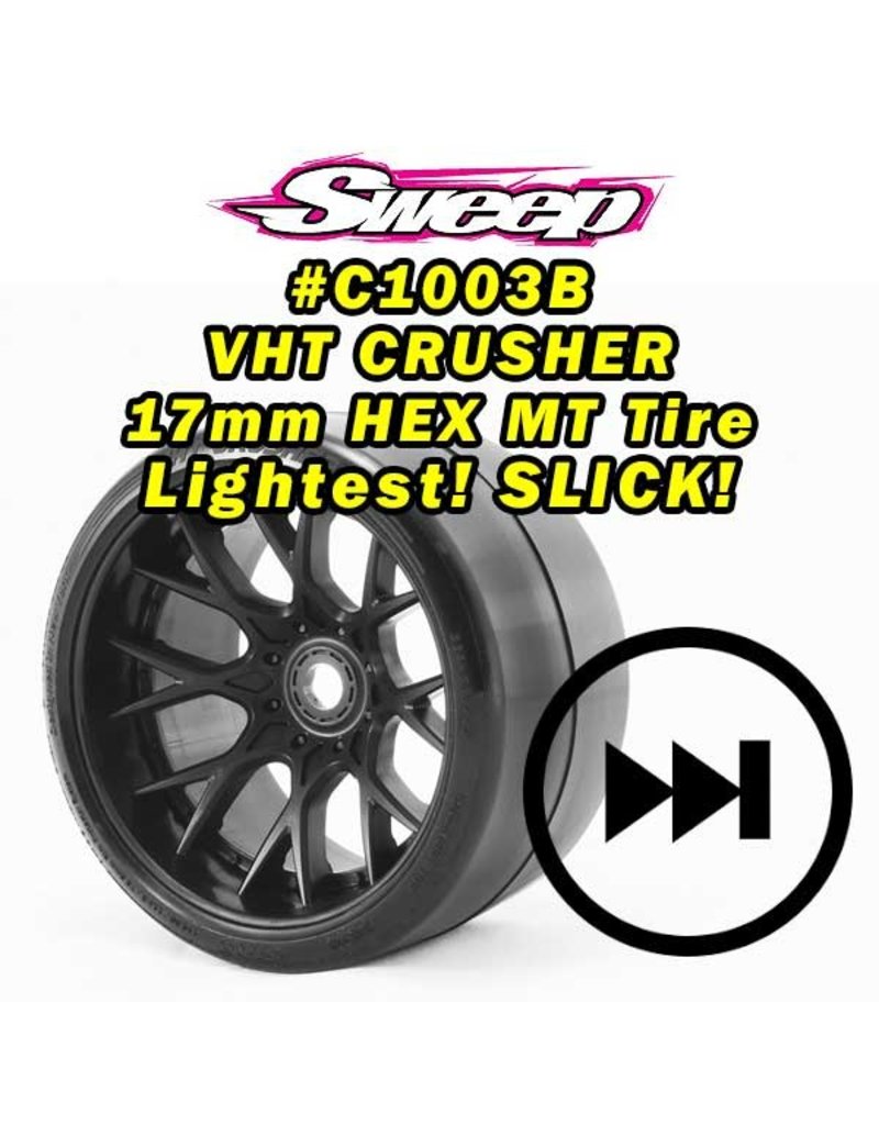 SWEEP RACING SRCC1003B VHT CRUSHER BEILTED TIRE: BLACK (2)