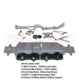 VITAVON VTNK8S0088 CNC ALU 7075 REDESIGNED CHASSIS KIT FOR KRATON 8S MAX 4 COMBO
