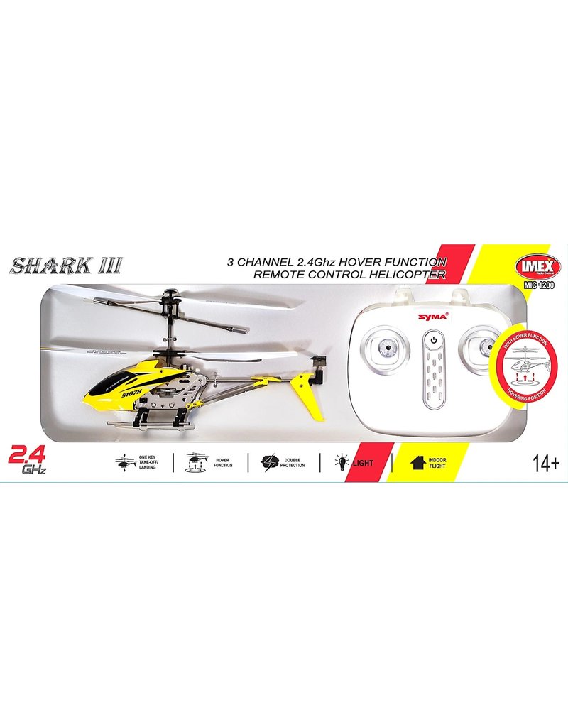 MIC RC MIC1200Y SHARK 3CH RC HELI W/GYRO ALUMINUM FUSELAGE YELLOW