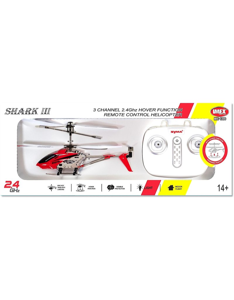 MIC RC MIC1200R SHARK 3CH HELI GYRO ALUMINUM FUSELAGE RED
