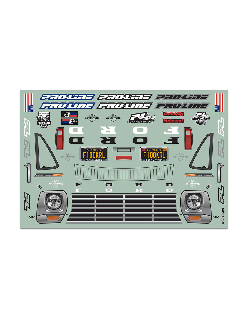 PROLINE RACING PRO361300 1/10 1967 FORD F-100 BODY 12.3" WB CRWLRS: CLEAR