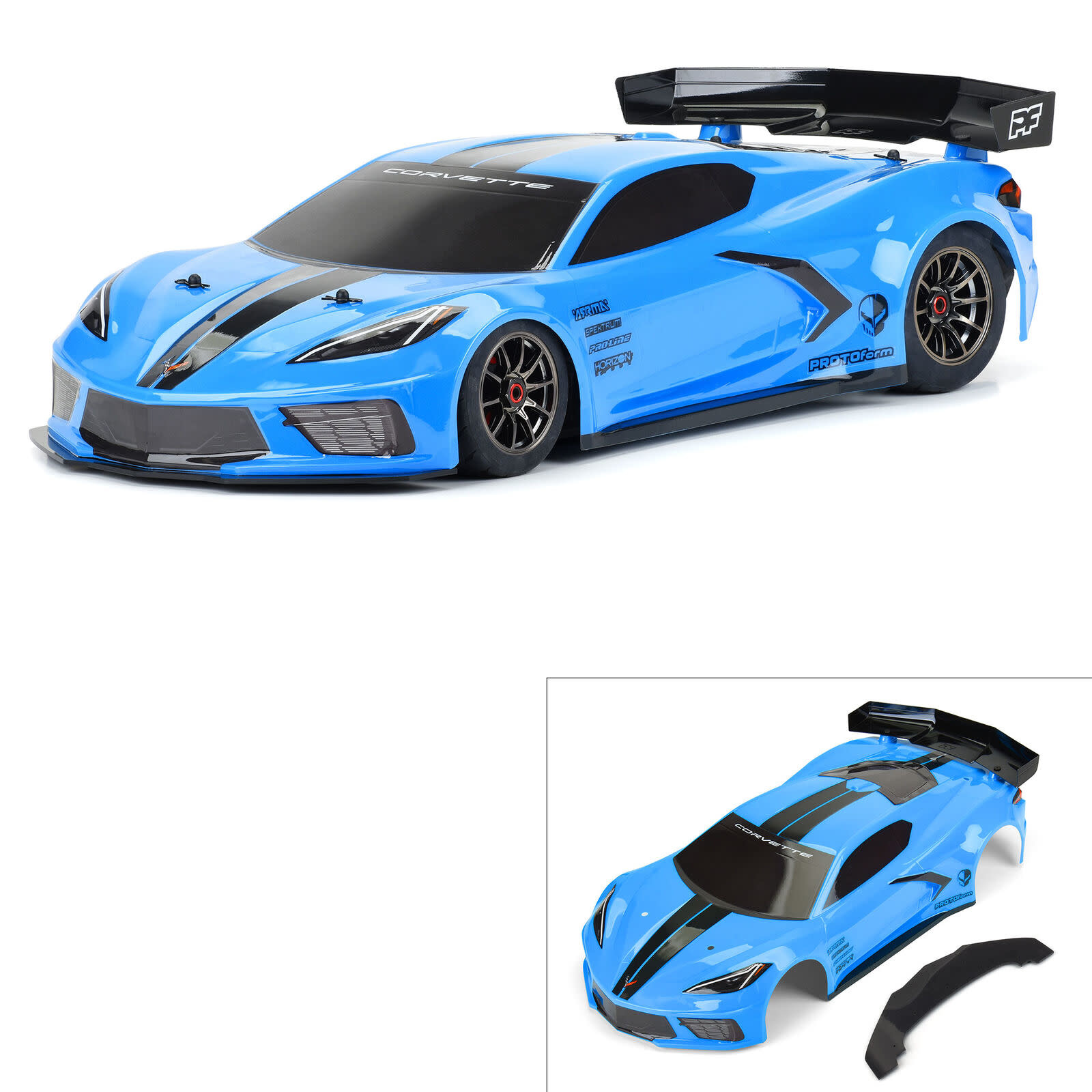PRM157713 1/7 CHEVY CORVETTE C8 PAINTED BODY (BLUE): FELONY