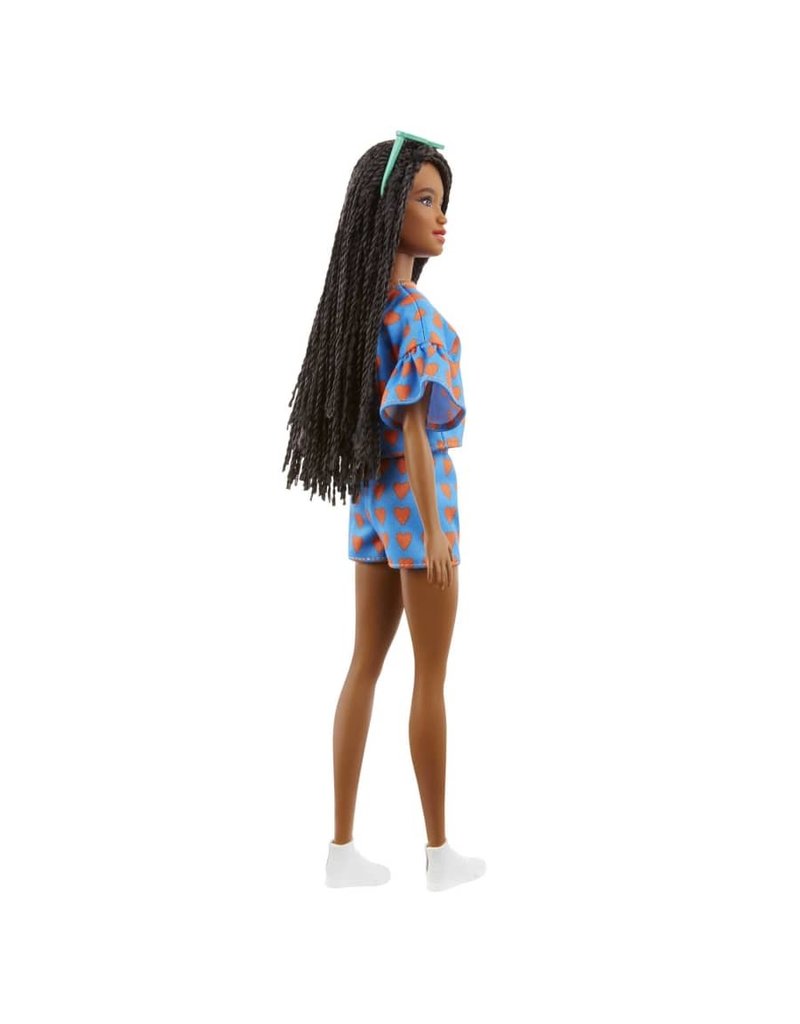 BARBIE MTL GRB63 BARBIE FASHIONISTA DOLL - TWISTED HAIR W/ HEARTS TOP