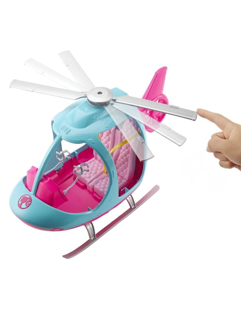 BARBIE MTL FWY29 BARBIE ESTATE TRAVEL PINK AND BLUE HELICOPTER W/ SPINNING ROTORS