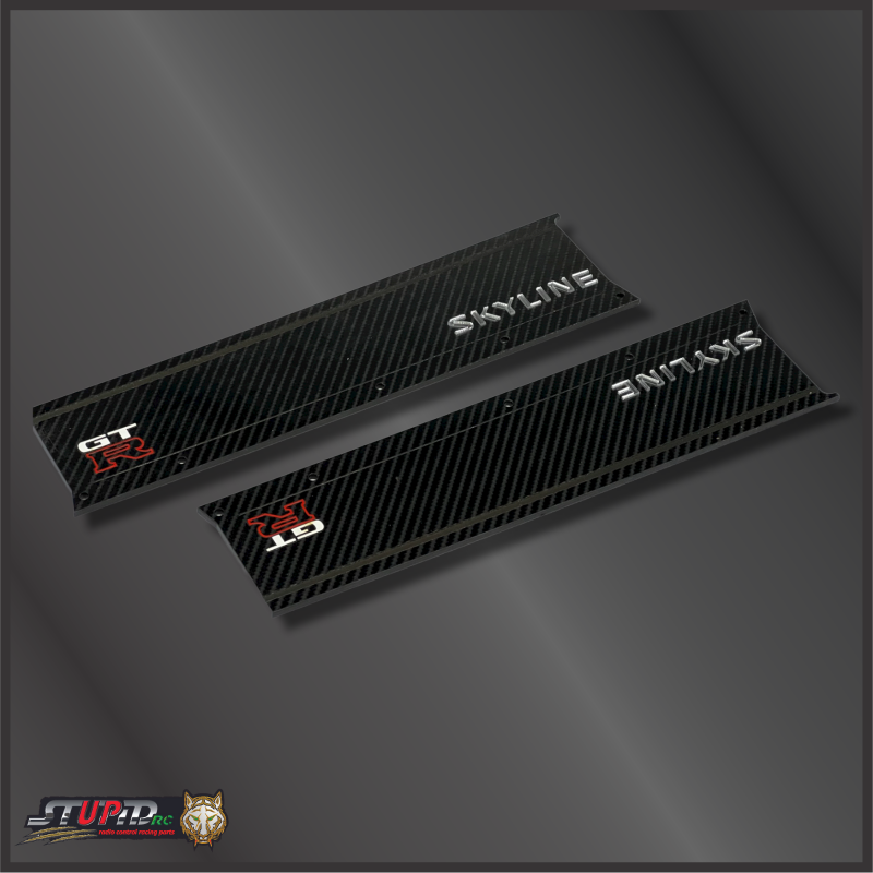 STP1199CF SIDE SKIRTS FOR ARRMA 1/7 FOR SKYLINE GTR BODY CARBON FIBER