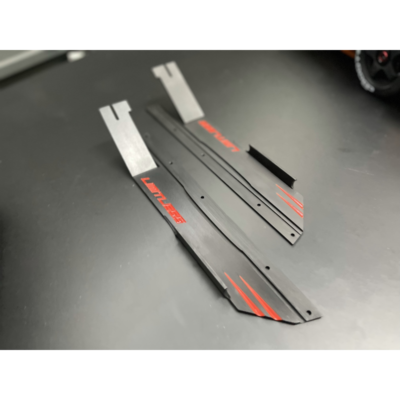 STP1183BK LIMITLESS SIDE SKIRTS BLACK/ RED