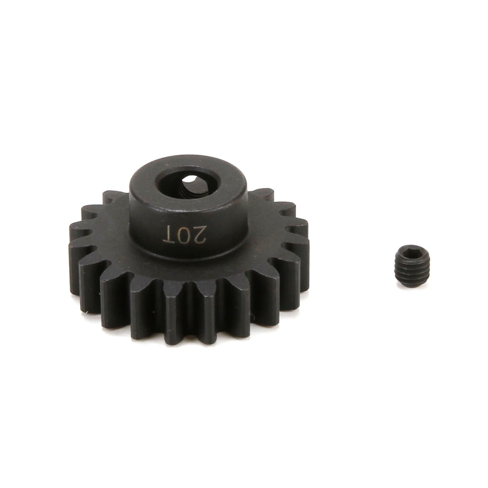 LOS252043 PINION GEAR, 20T, 8MM SHAFT, 1.5M HARDENED STEEL